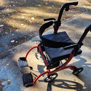 Red 4 Wheel Nitro Drive Rollator.